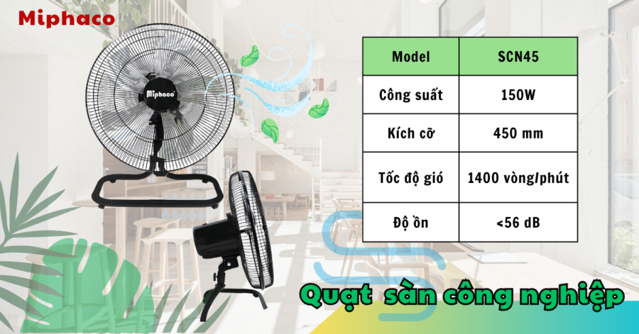 Quạt Sàn Công Nghiệp SCN-45 Miphaco - Hình ảnh 2