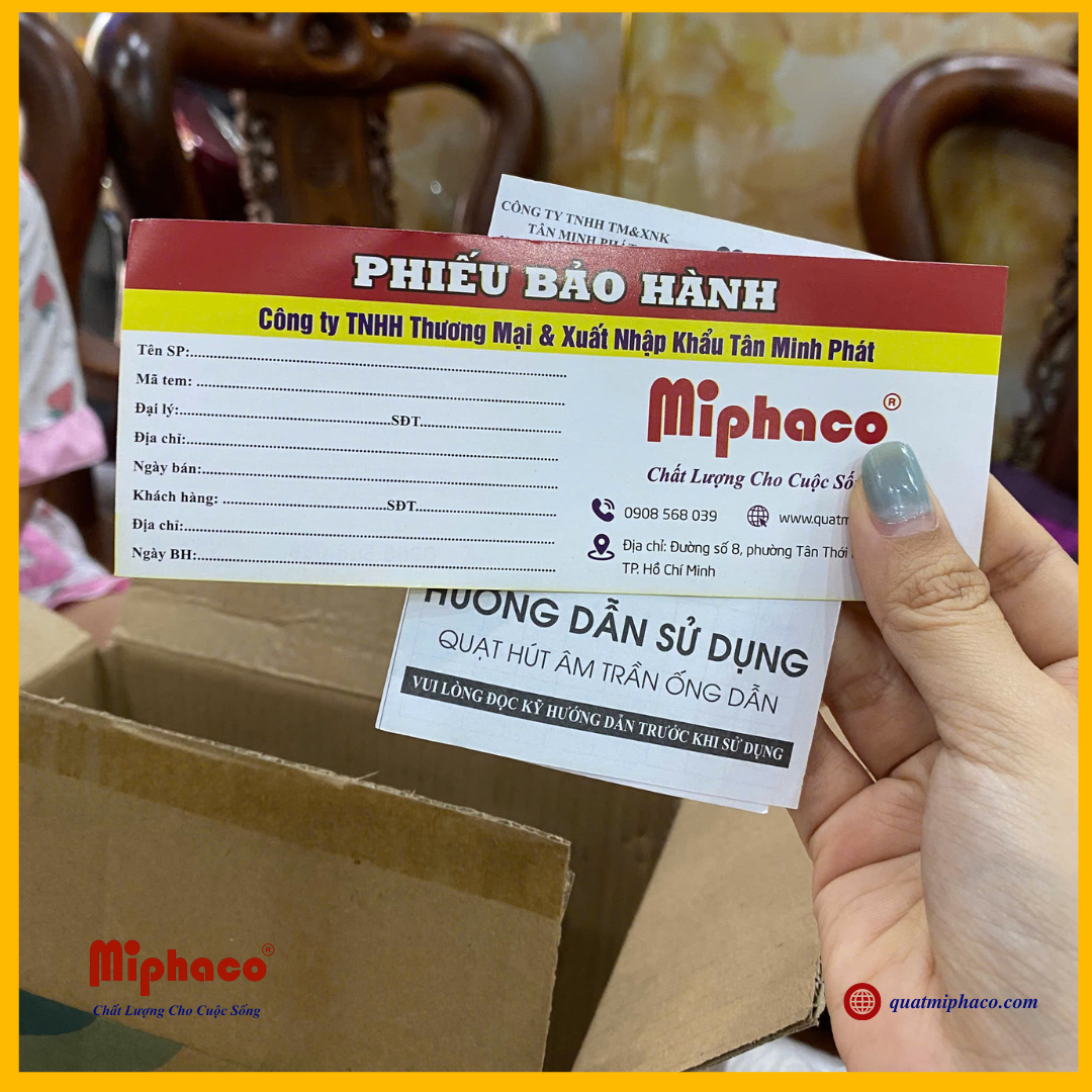 Mẫu phiếu bảo hành Miphaco