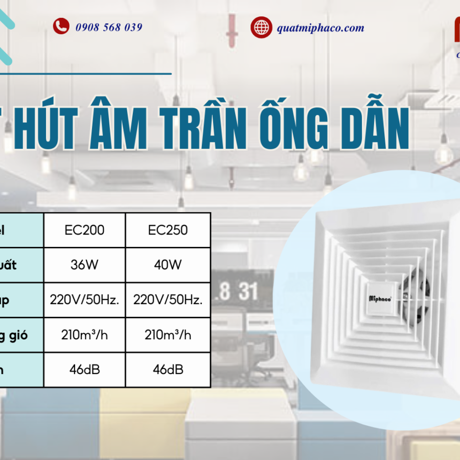 Quạt hút âm trần ống dẫn