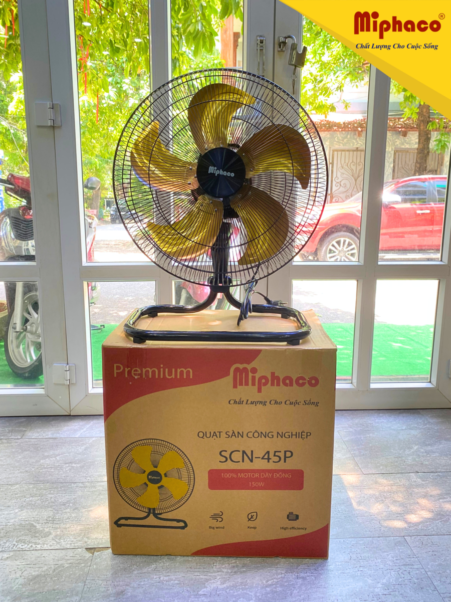 Quạt sàn Miphaco SCN45P 150W Cánh vàng Premium - Hình ảnh 3